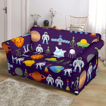 Alien Astronaut Planet Loveseat Slipcover-JTAMIGO.COM