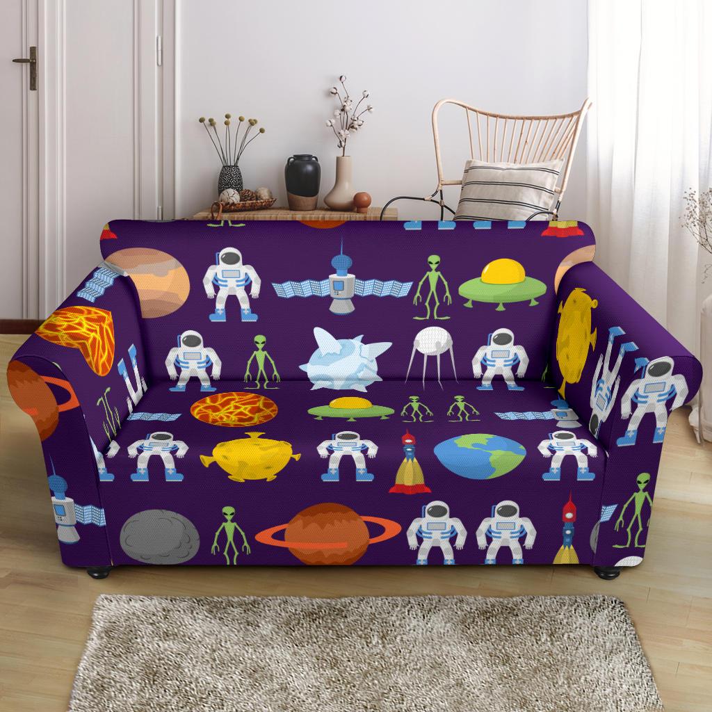Alien Astronaut Planet Loveseat Slipcover-JTAMIGO.COM