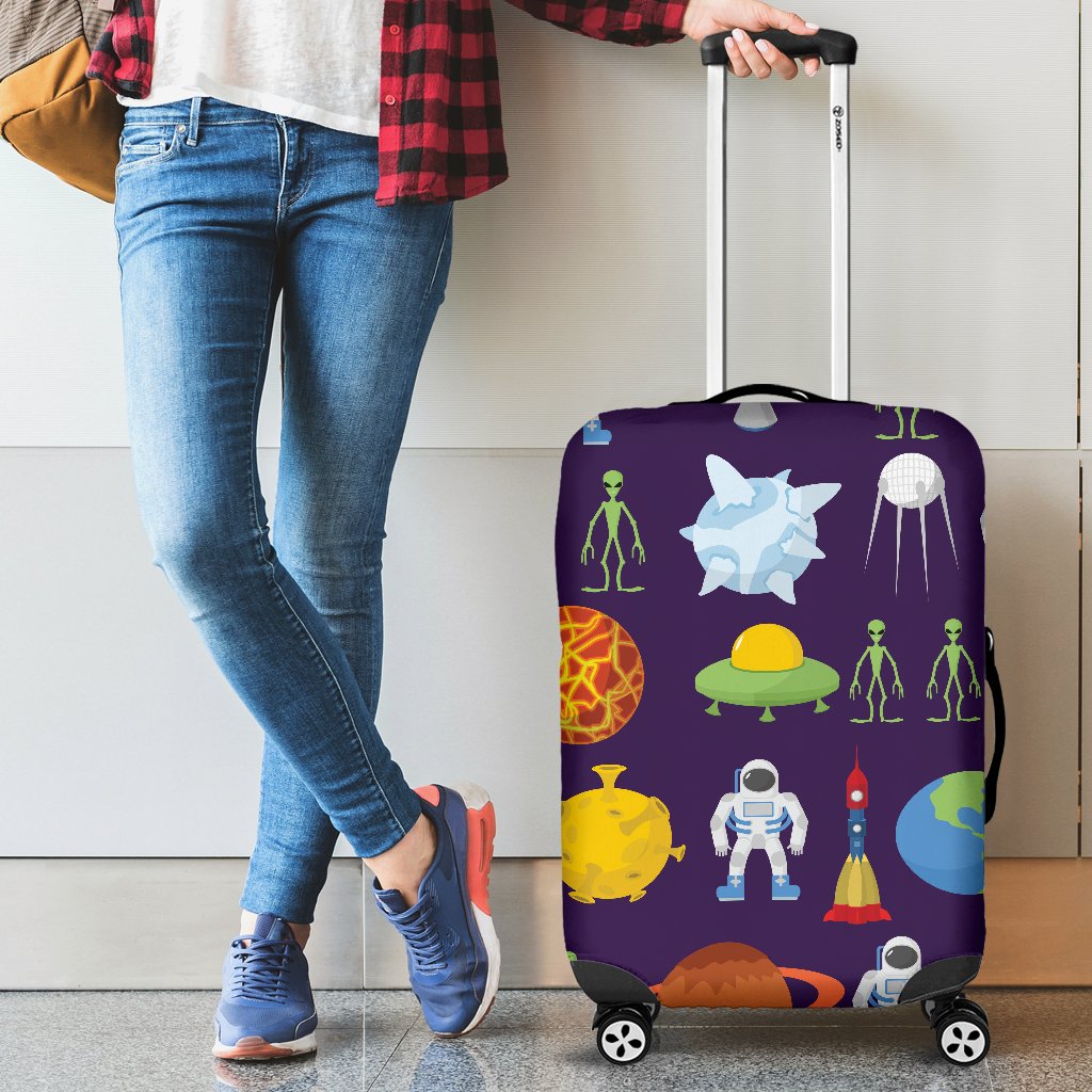 Alien Astronaut Planet Luggage Cover Protector