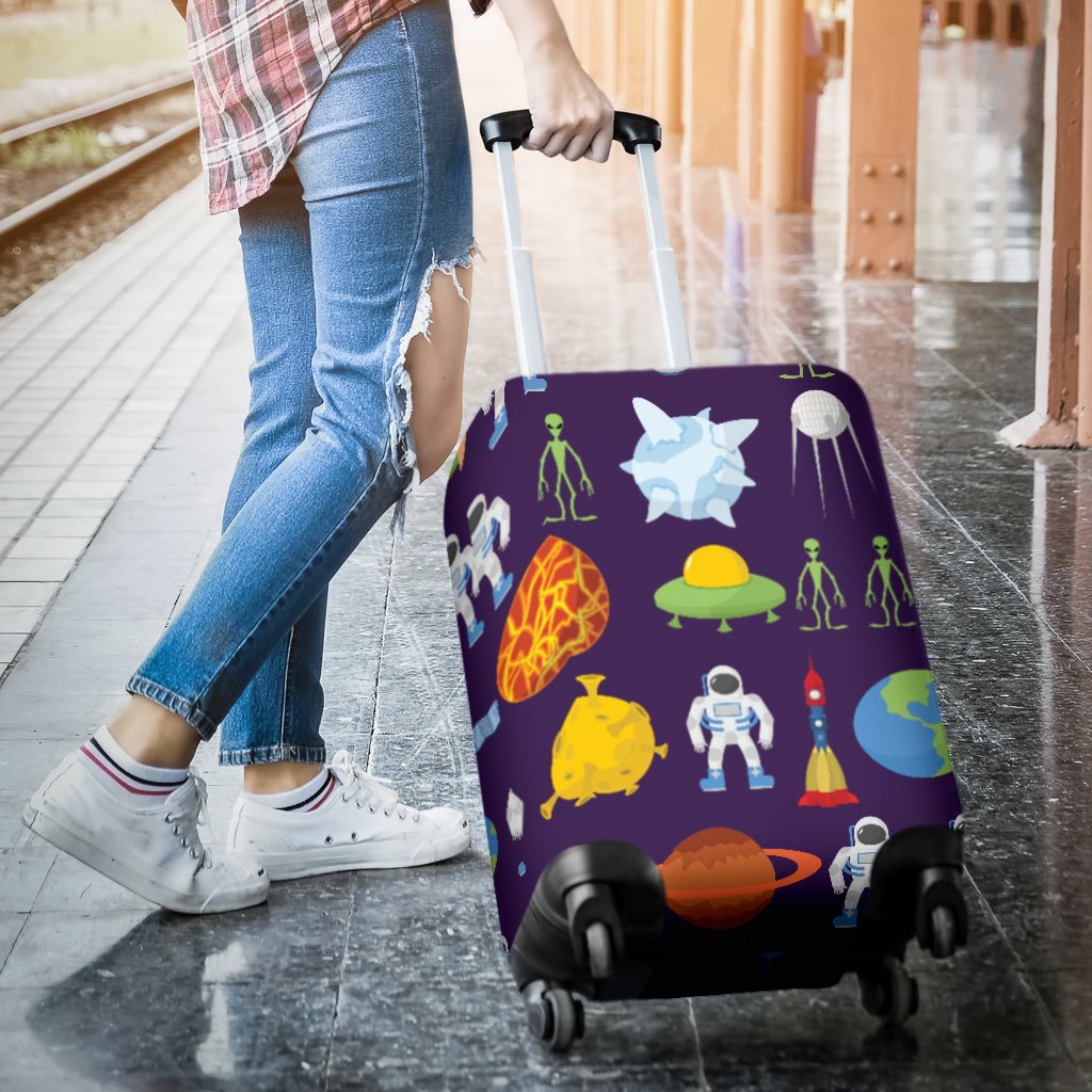Alien Astronaut Planet Luggage Cover Protector