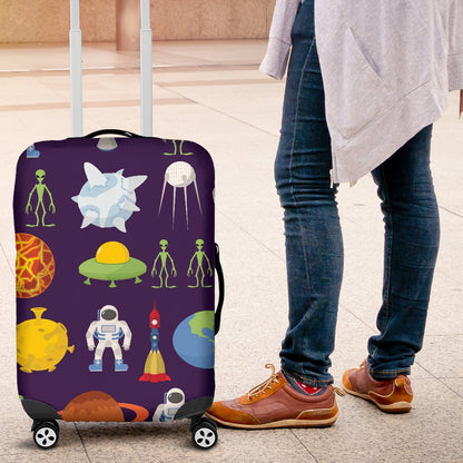 Alien Astronaut Planet Luggage Cover Protector