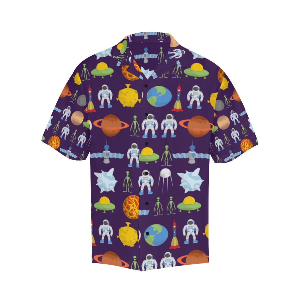 Alien Astronaut Planet Men Aloha Hawaiian Shirt