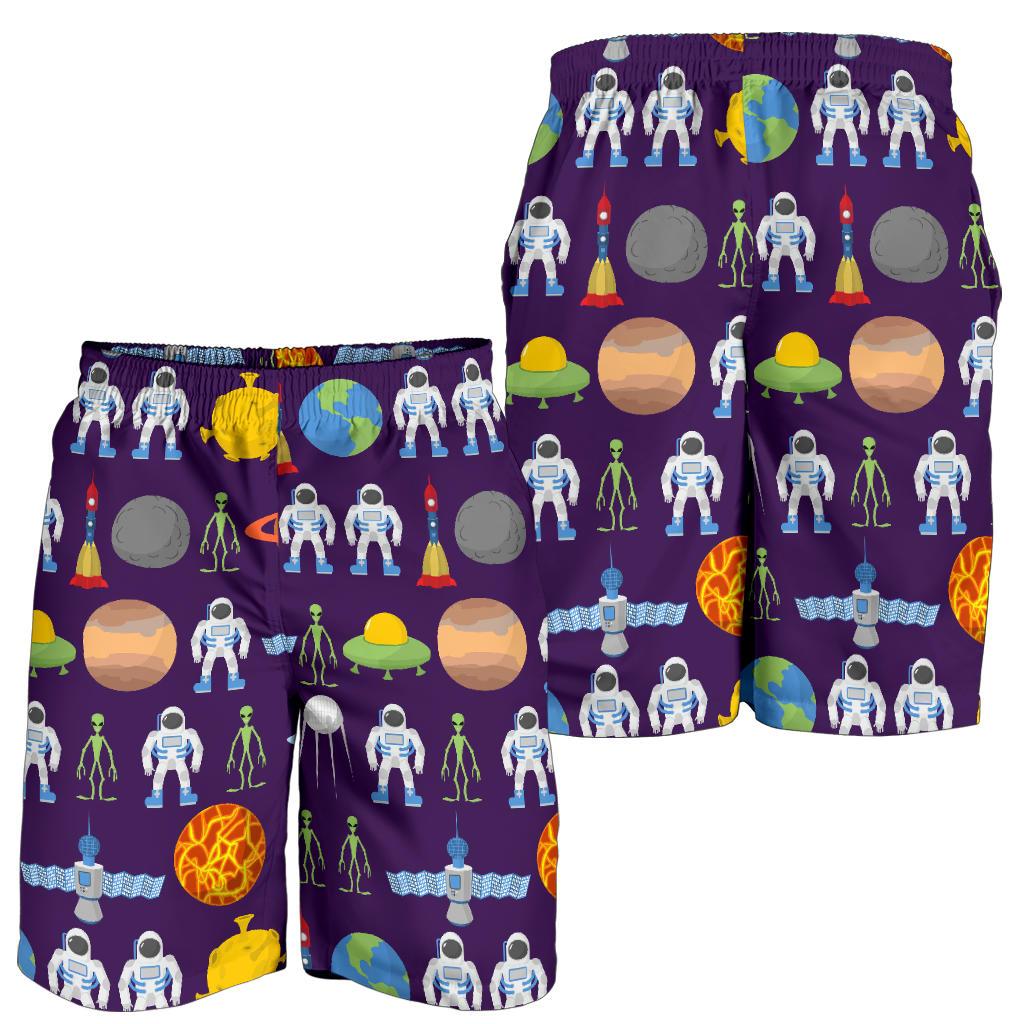 Alien Astronaut Planet Mens Shorts-JTAMIGO.COM