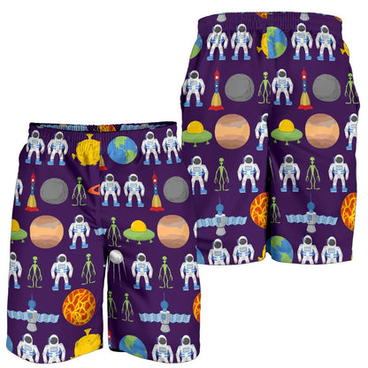 Alien Astronaut Planet Mens Shorts-JTAMIGO.COM