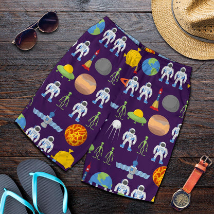 Alien Astronaut Planet Mens Shorts-JTAMIGO.COM