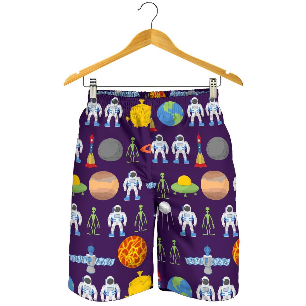 Alien Astronaut Planet Mens Shorts-JTAMIGO.COM
