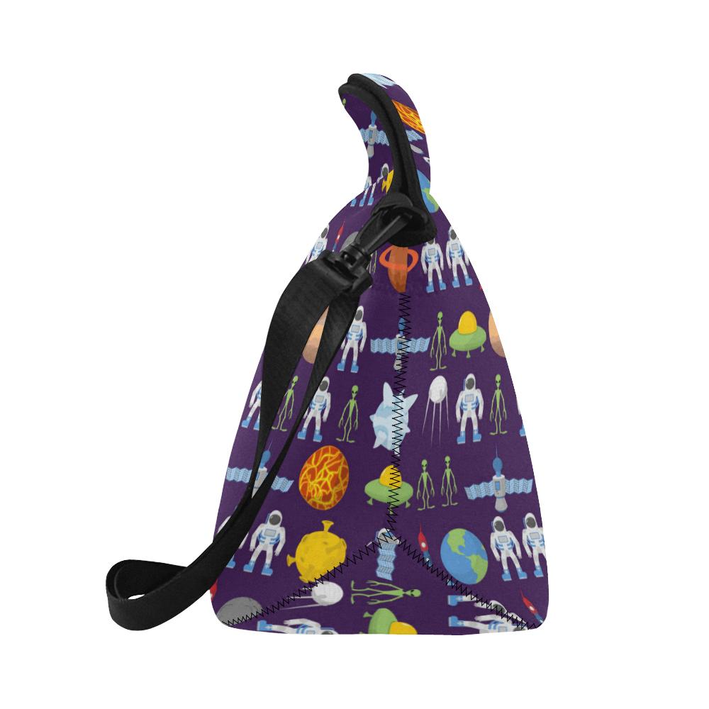 Alien Astronaut Planet Neoprene Lunch Bag (Model 1669)(Large)-JTAMIGO.COM