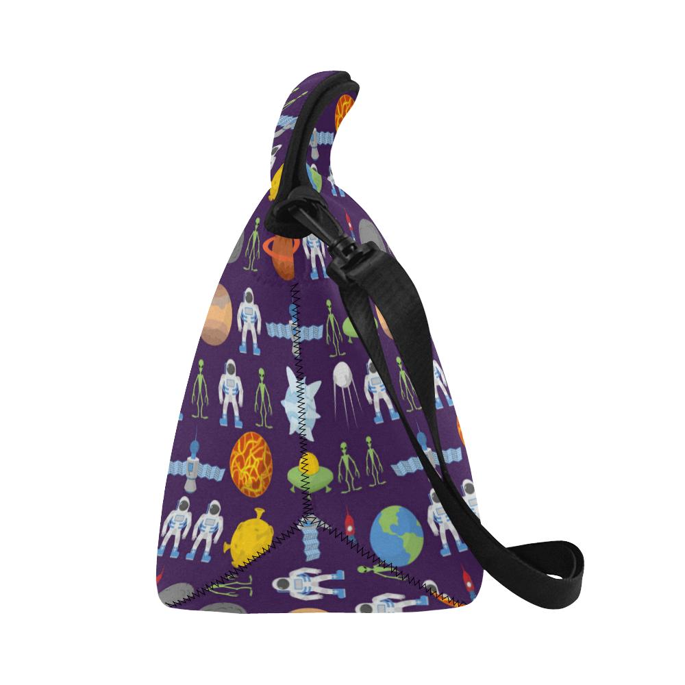 Alien Astronaut Planet Neoprene Lunch Bag (Model 1669)(Large)-JTAMIGO.COM