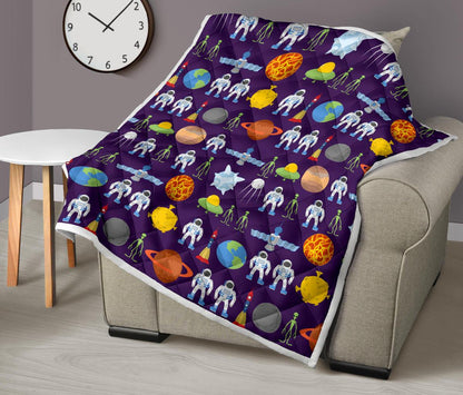 Alien Astronaut Planet Premium Quilt-JTAMIGO.COM