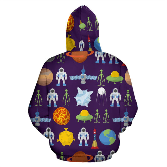 Alien Astronaut Planet Pullover Hoodie