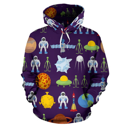 Alien Astronaut Planet Pullover Hoodie