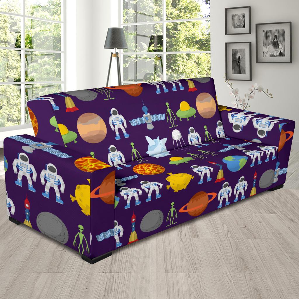 Alien Astronaut Planet Sofa Slipcover-JTAMIGO.COM