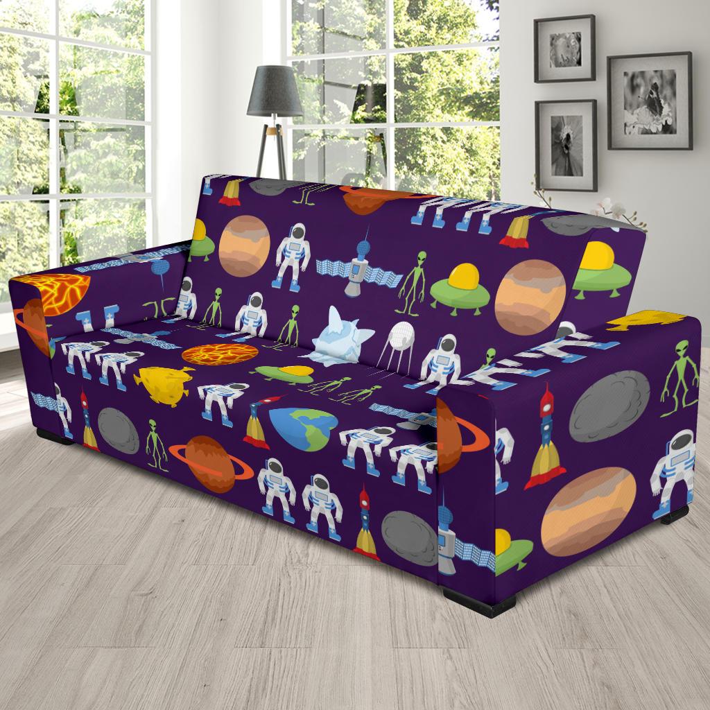 Alien Astronaut Planet Sofa Slipcover-JTAMIGO.COM
