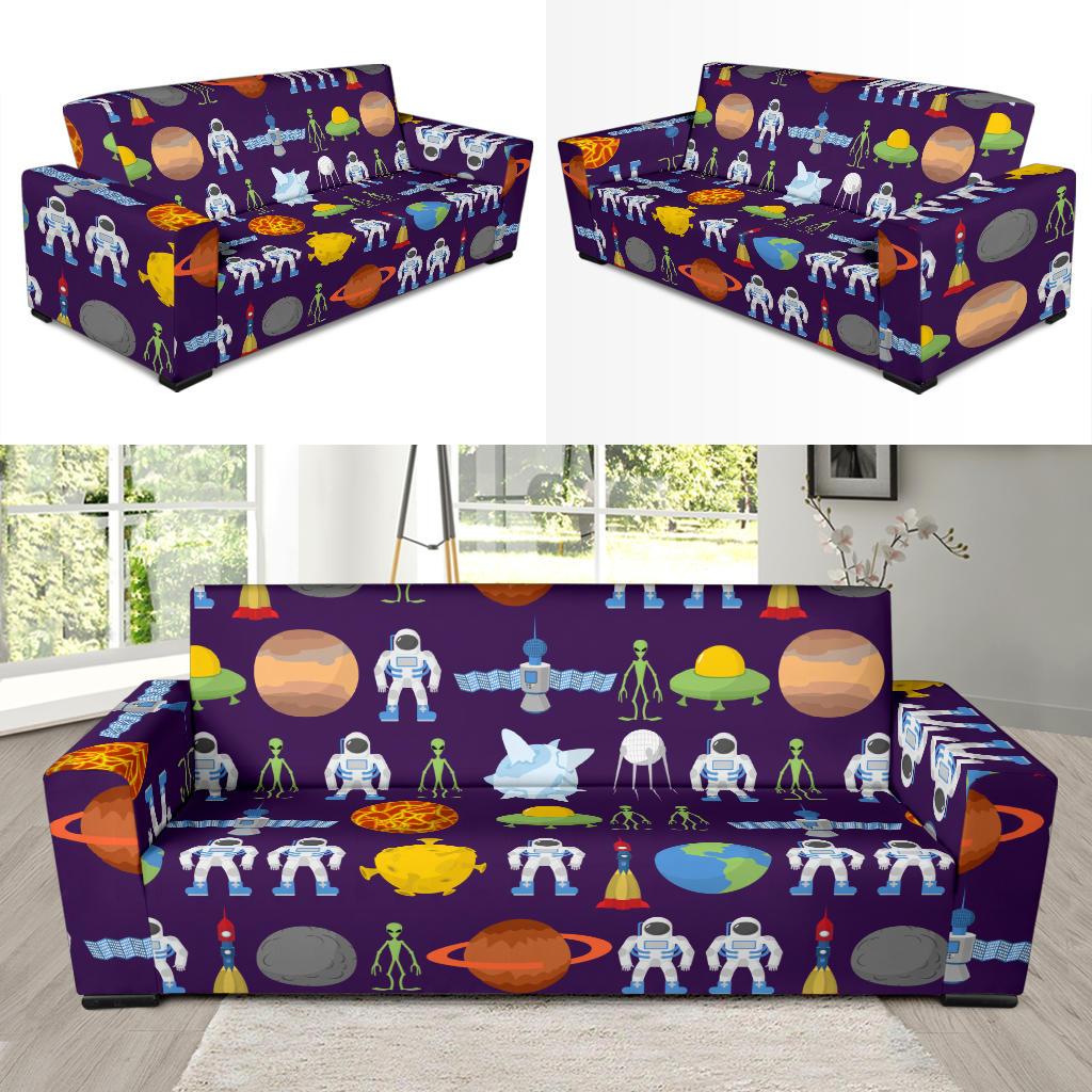 Alien Astronaut Planet Sofa Slipcover-JTAMIGO.COM
