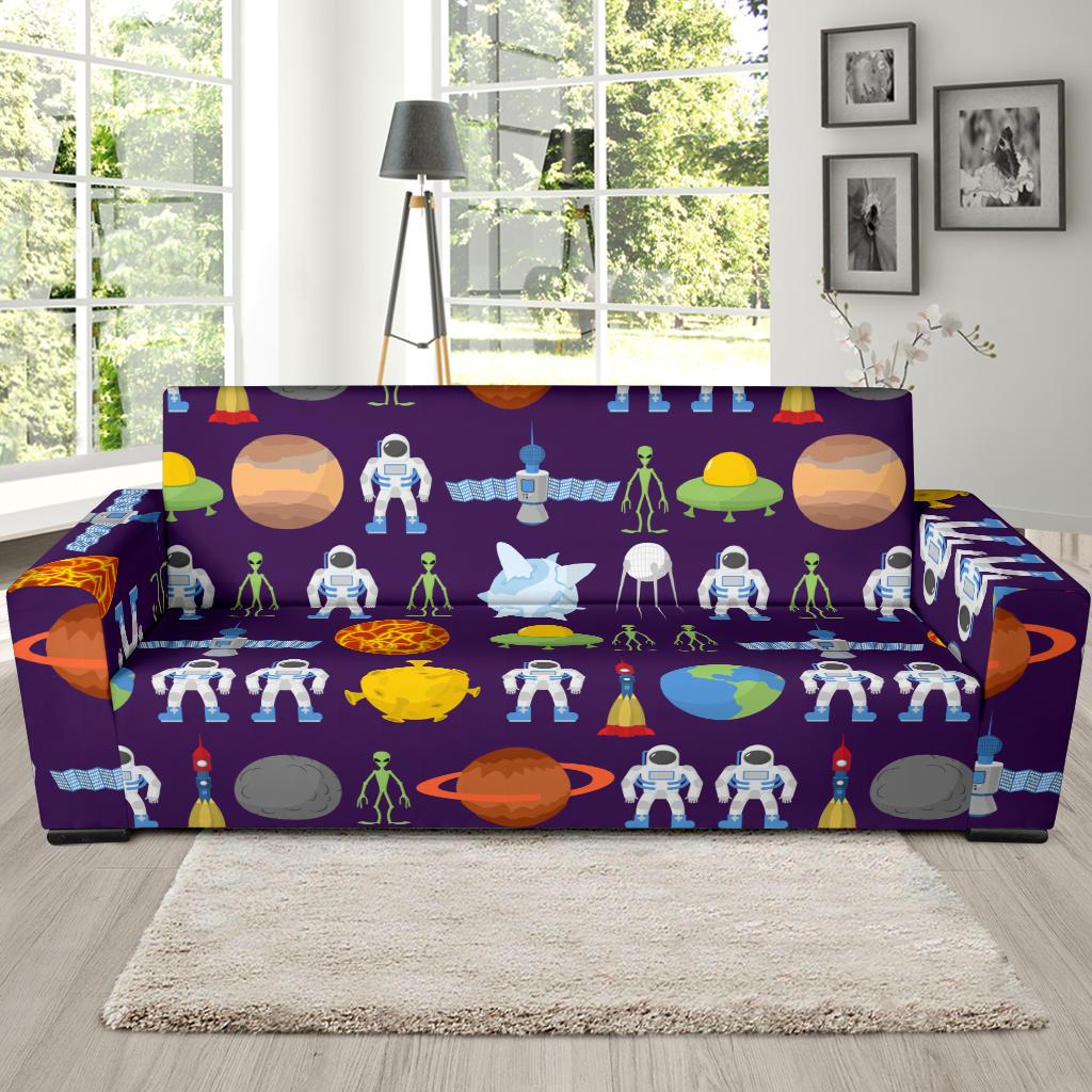 Alien Astronaut Planet Sofa Slipcover-JTAMIGO.COM