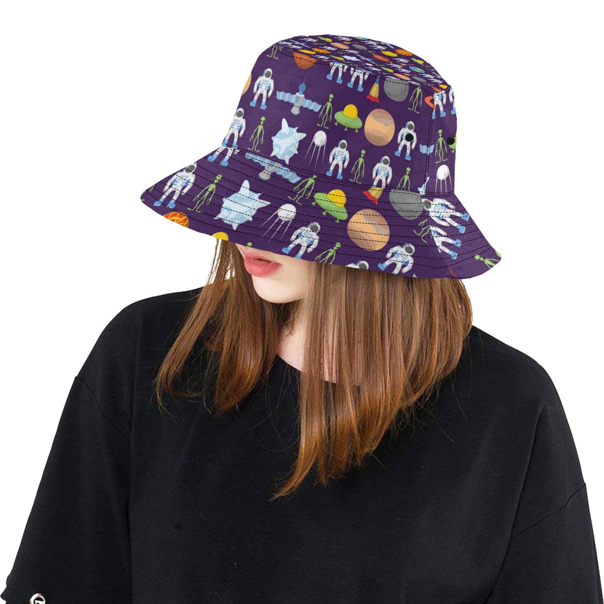 Alien Astronaut Planet Unisex Bucket Hat