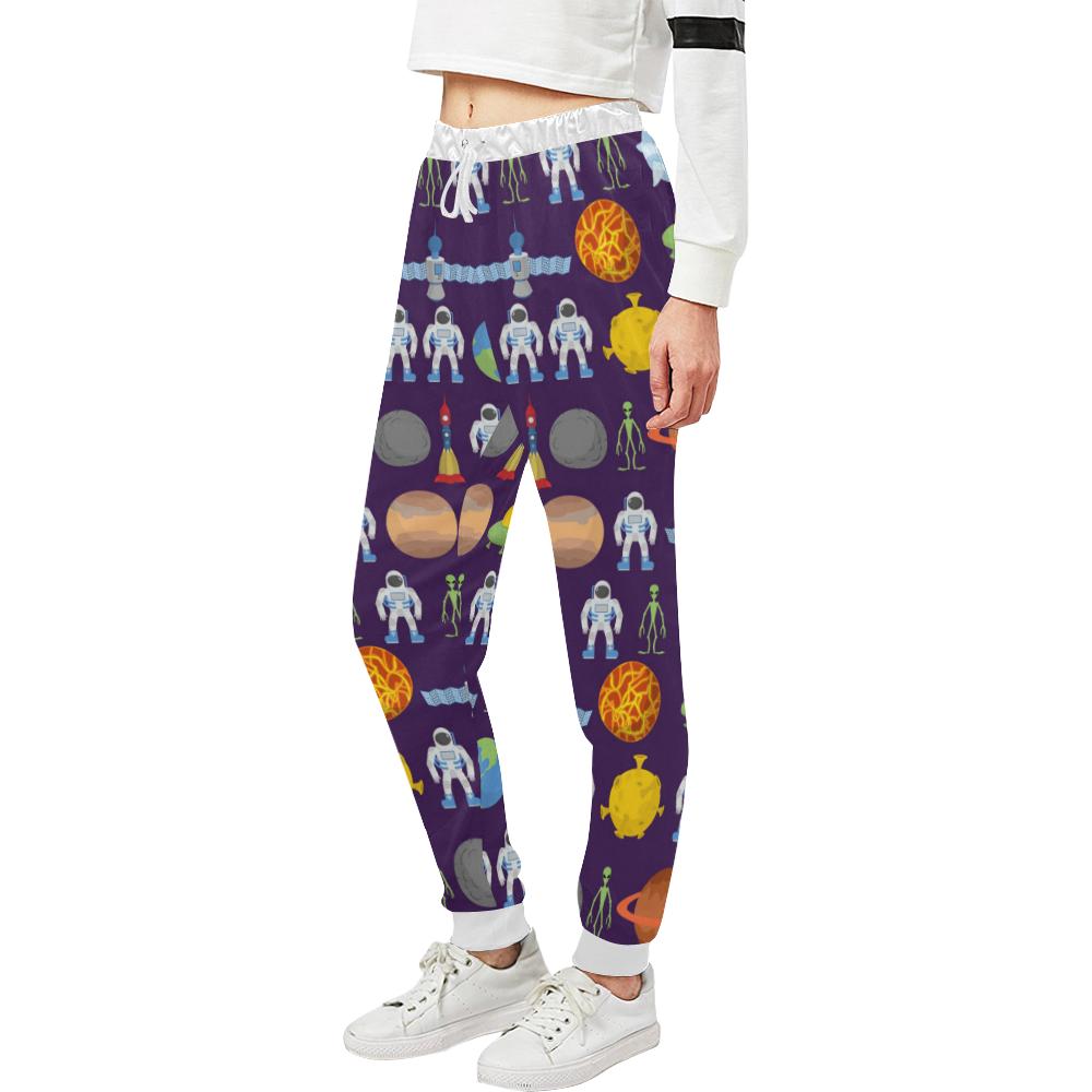 Alien Astronaut Planet Unisex Casual Sweatpants (Model L11)-JTAMIGO.COM