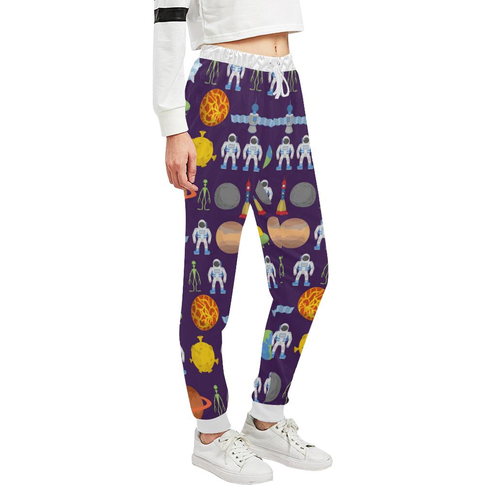Alien Astronaut Planet Unisex Casual Sweatpants (Model L11)-JTAMIGO.COM
