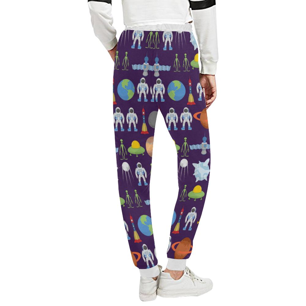 Alien Astronaut Planet Unisex Casual Sweatpants (Model L11)-JTAMIGO.COM
