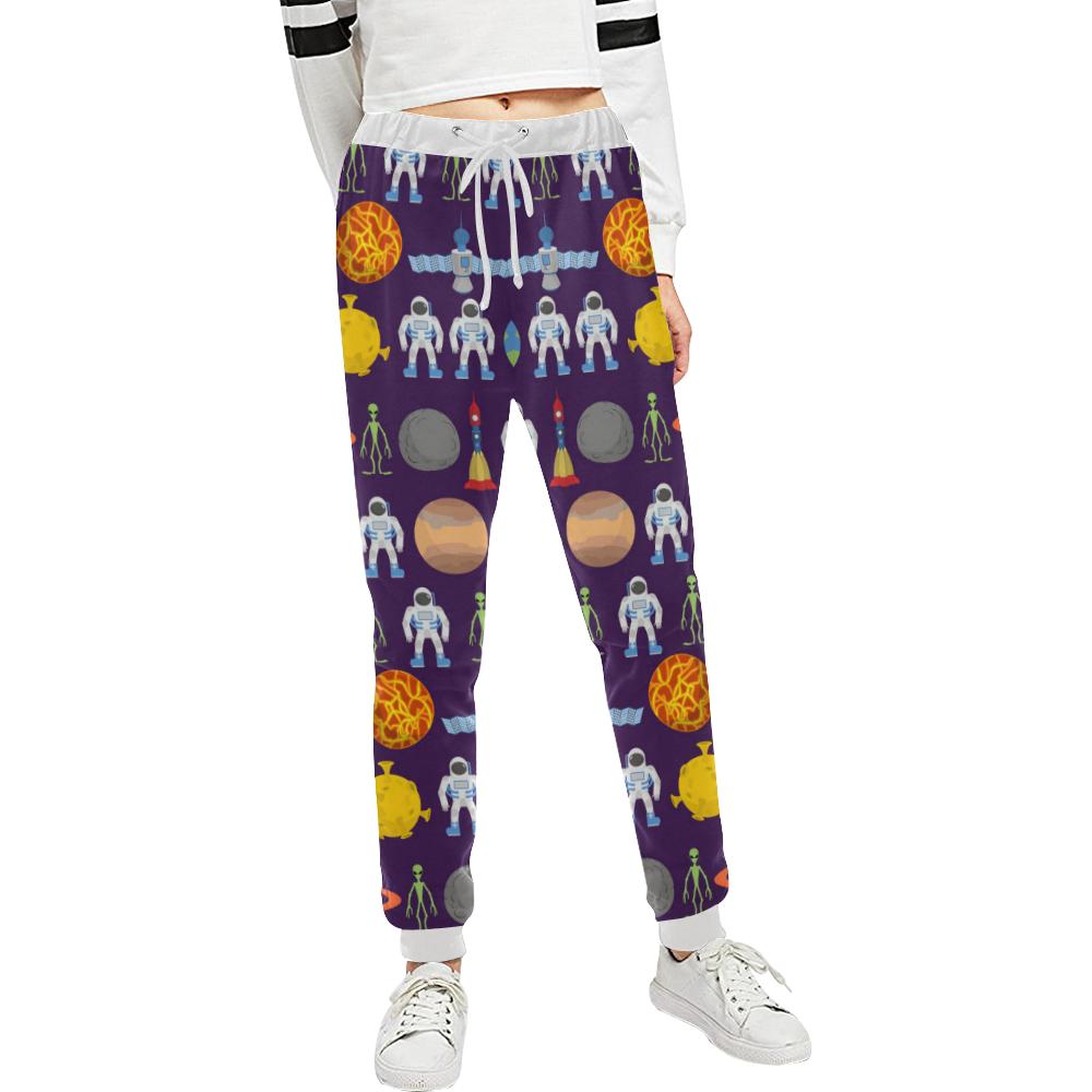 Alien Astronaut Planet Unisex Casual Sweatpants (Model L11)-JTAMIGO.COM
