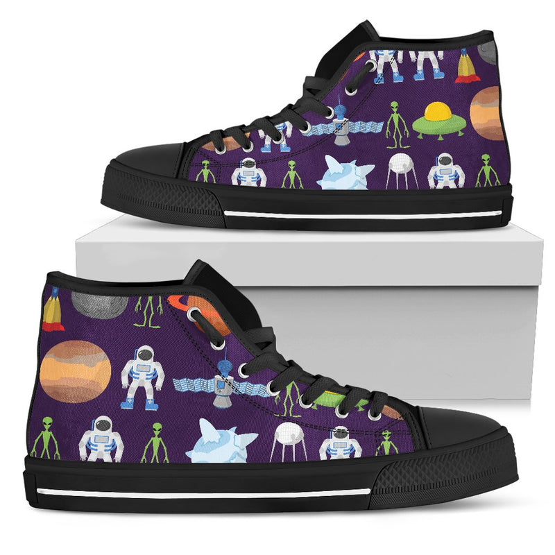 Alien Astronaut Planet Women High Top Shoes