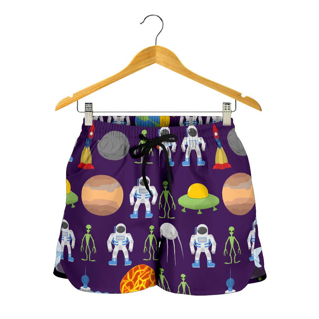 Alien Astronaut Planet Women Shorts-JTAMIGO.COM