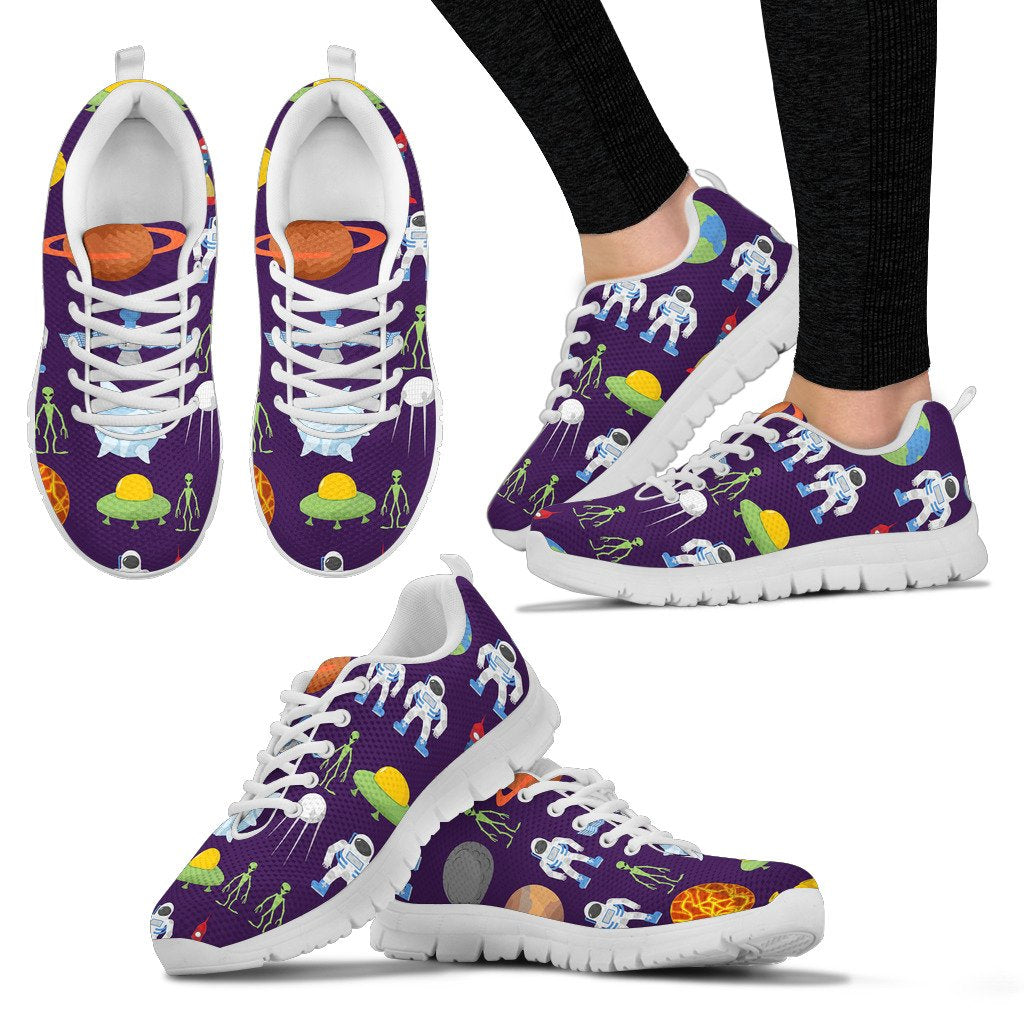 Alien Astronaut Planet Women Sneakers Shoes