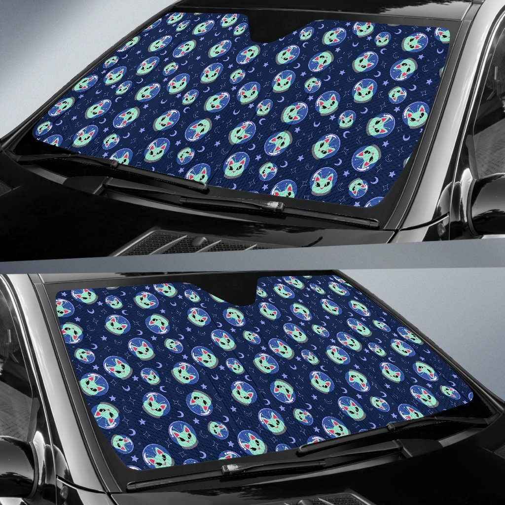 Alien Cat Car Sun Shade For Windshield