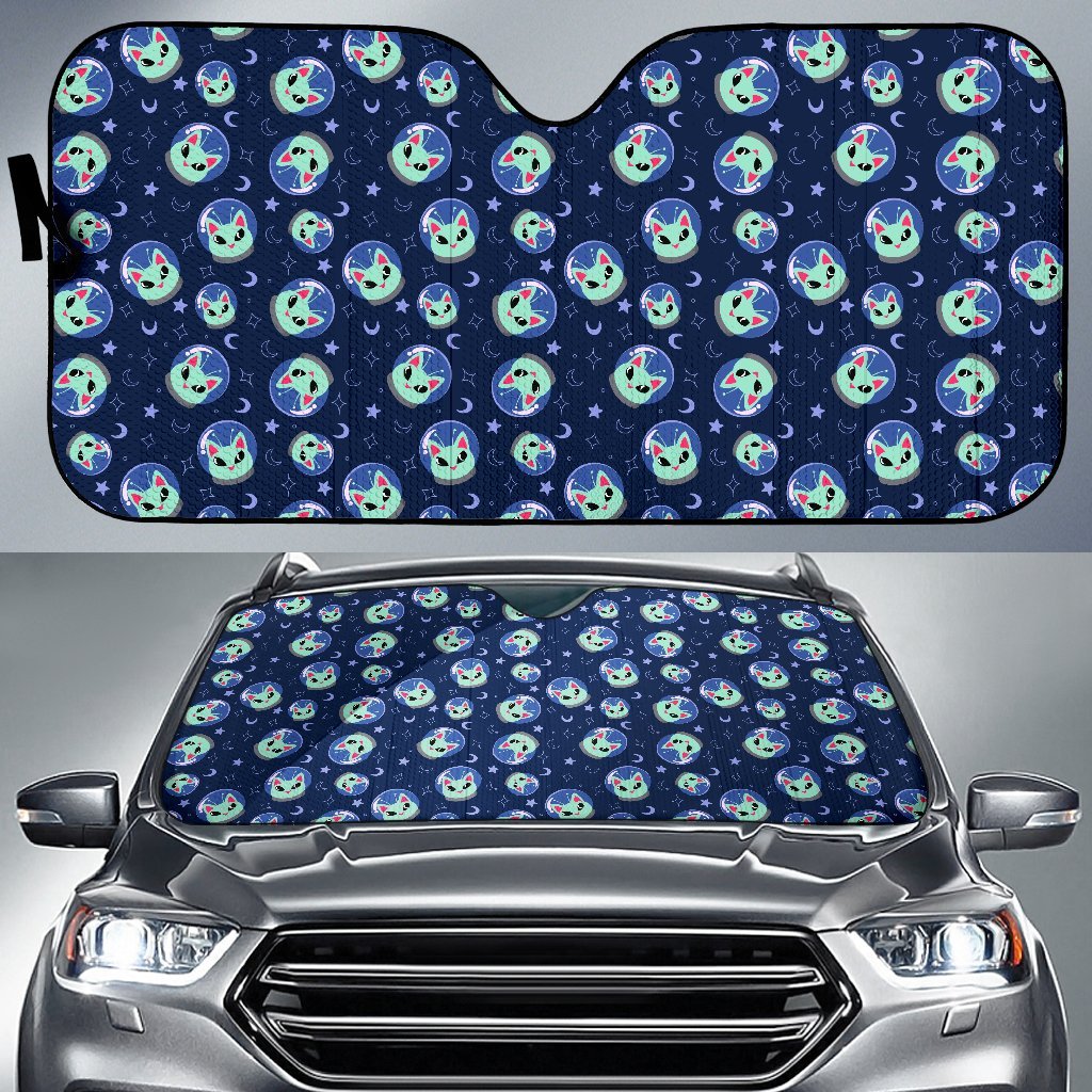 Alien Cat Car Sun Shade For Windshield