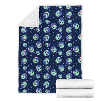 Alien Cat Fleece Blanket