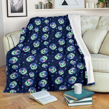 Alien Cat Fleece Blanket