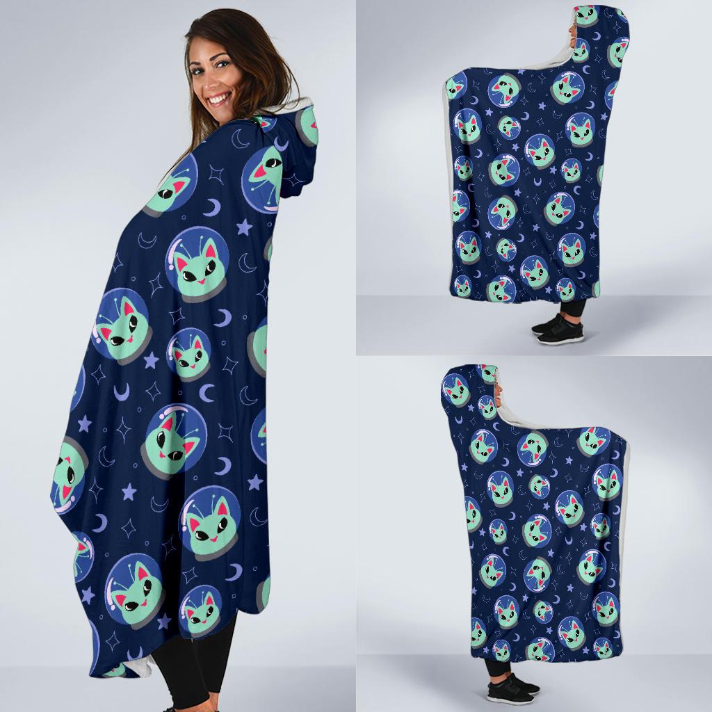 Alien Cat Hooded Blanket-JTAMIGO.COM