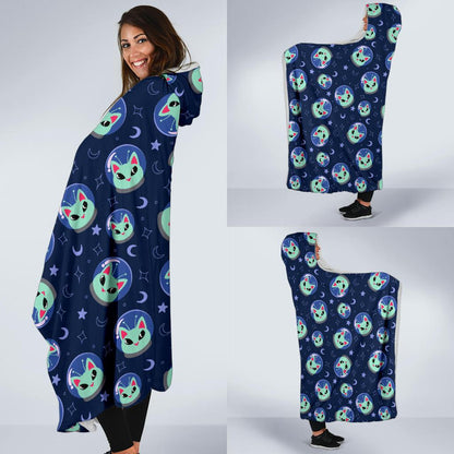 Alien Cat Hooded Blanket-JTAMIGO.COM