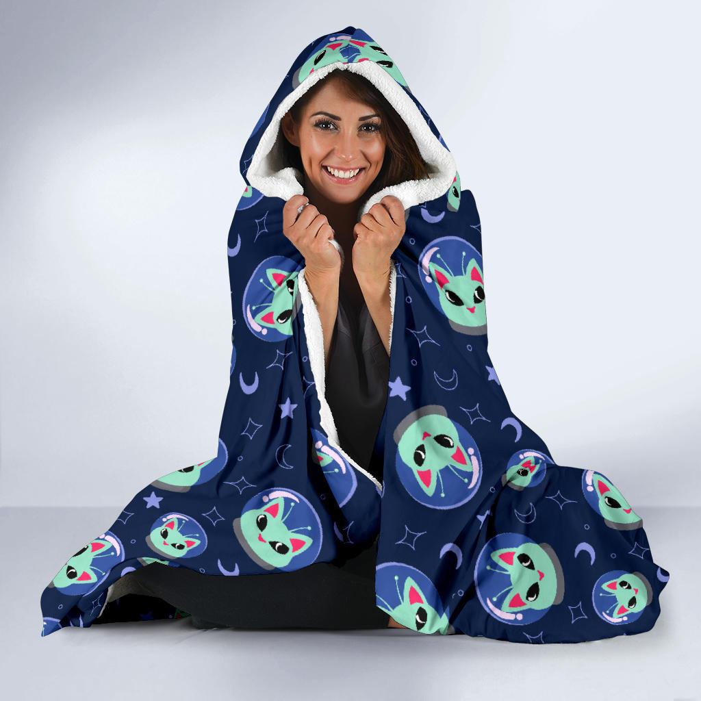 Alien Cat Hooded Blanket-JTAMIGO.COM