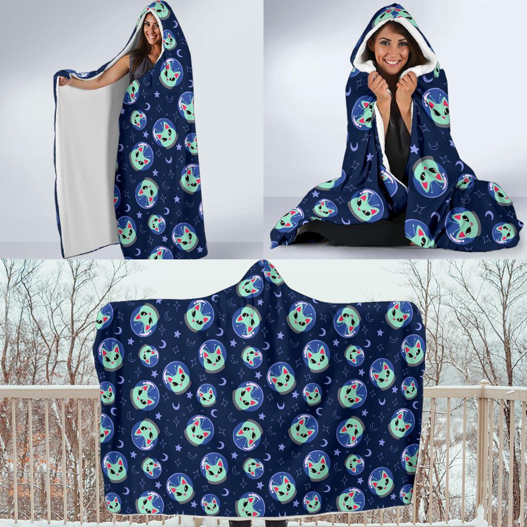 Alien Cat Hooded Blanket-JTAMIGO.COM