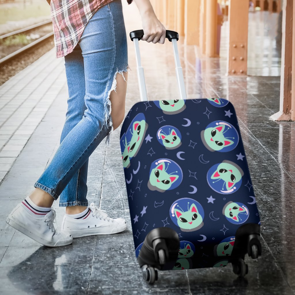 Alien Cat Luggage Cover Protector