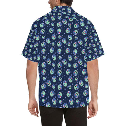 Alien Cat Men Aloha Hawaiian Shirt