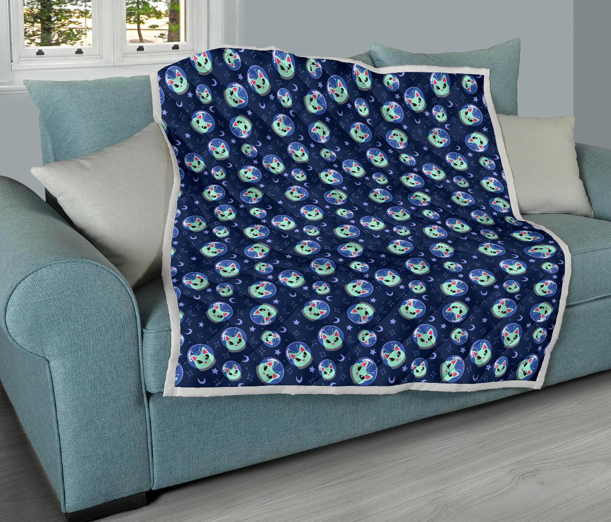 Alien Cat Premium Quilt-JTAMIGO.COM