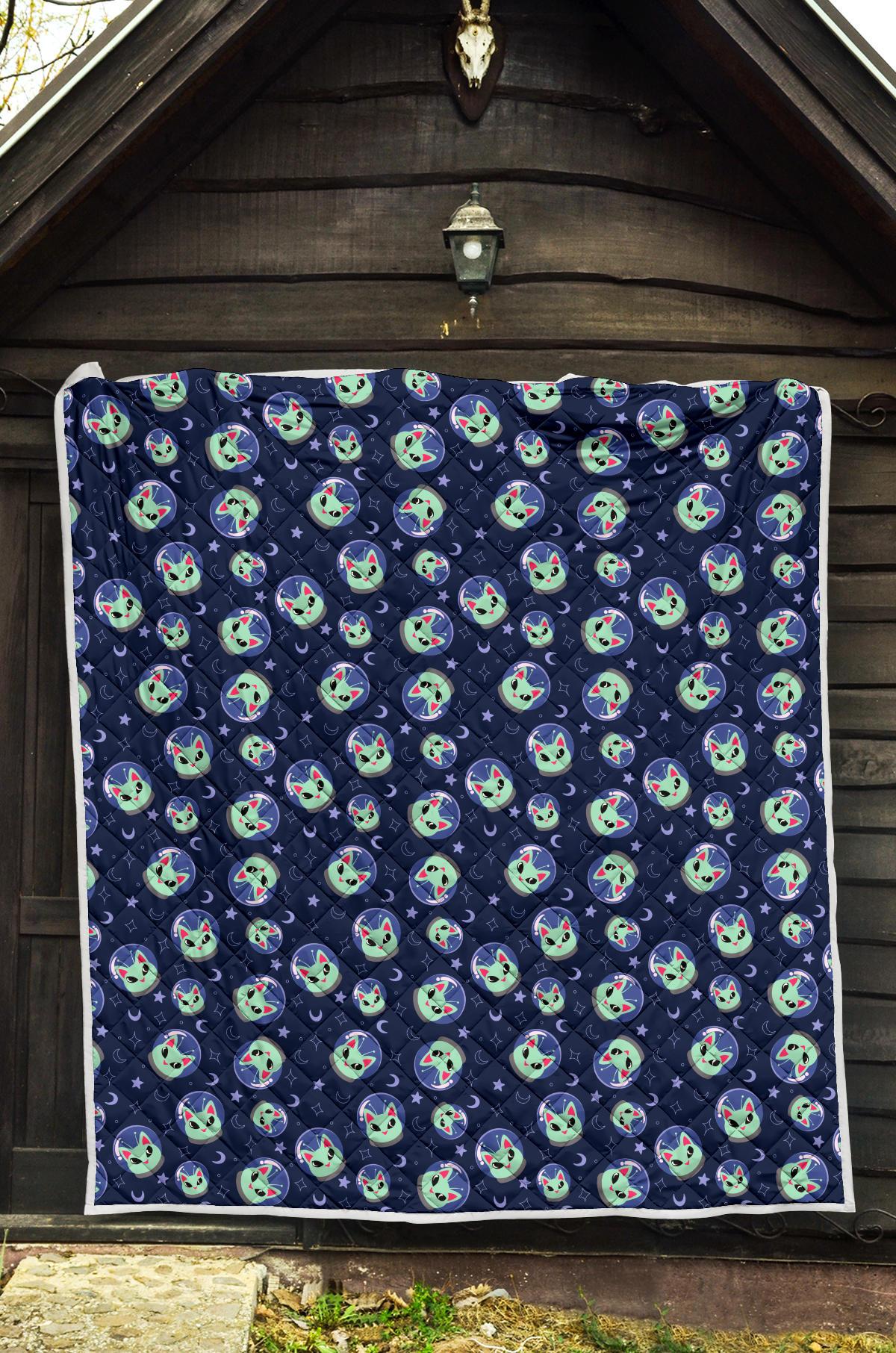 Alien Cat Premium Quilt-JTAMIGO.COM