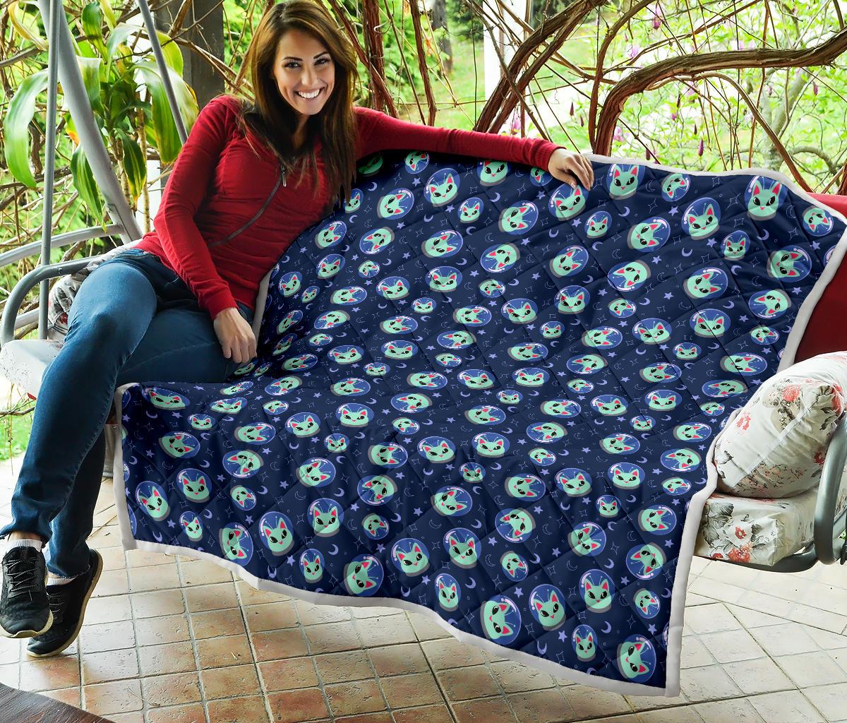 Alien Cat Premium Quilt-JTAMIGO.COM
