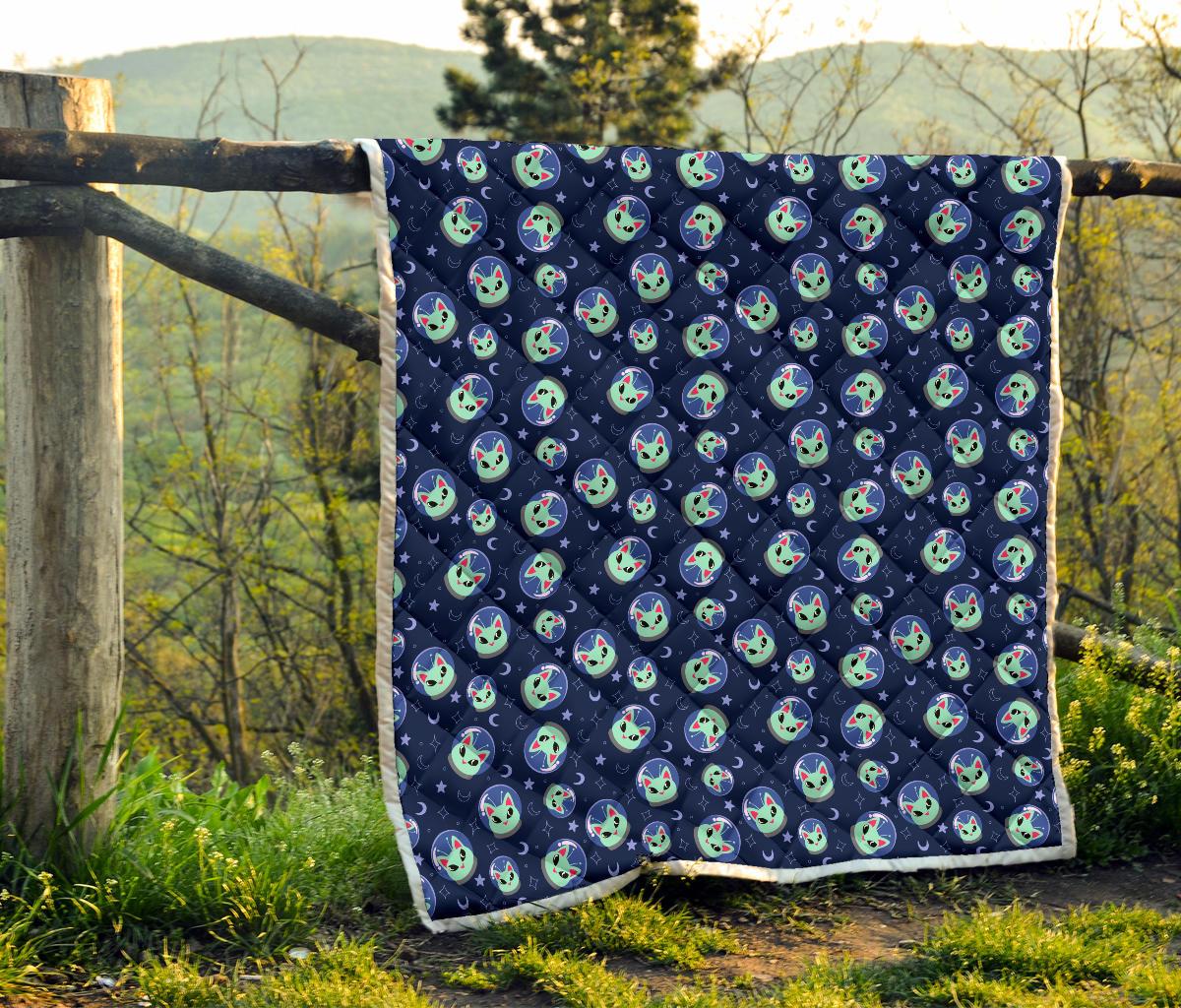 Alien Cat Premium Quilt-JTAMIGO.COM