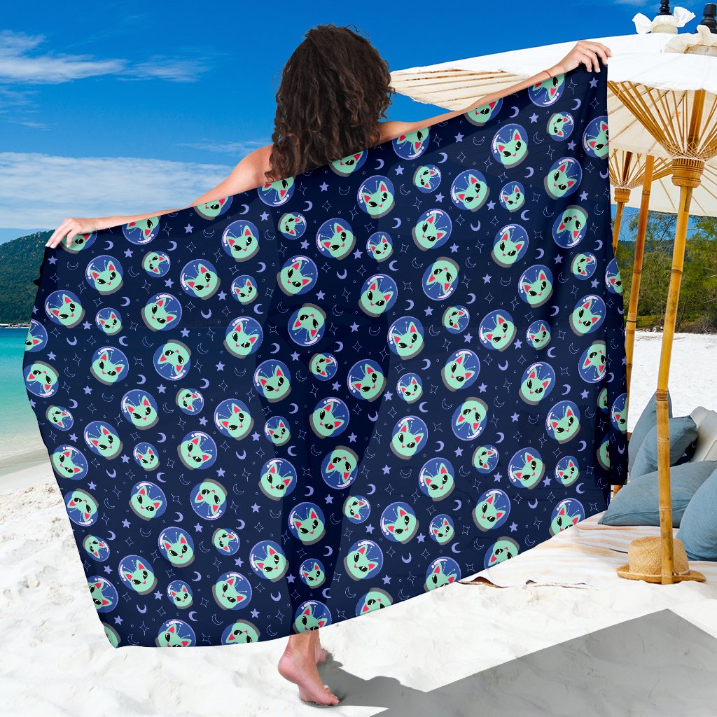 Alien Cat Sarong Pareo Wrap