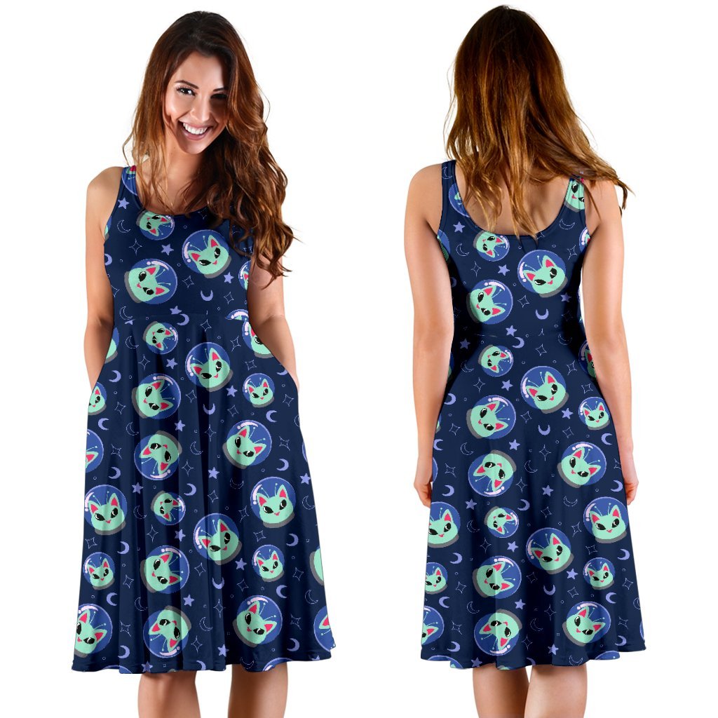 Alien Cat Sleeveless Dress
