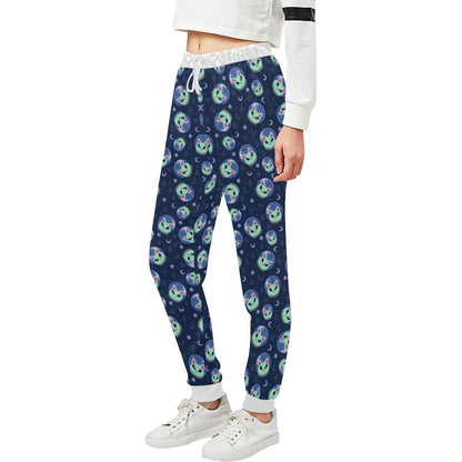 Alien Cat Unisex Casual Sweatpants (Model L11)-JTAMIGO.COM