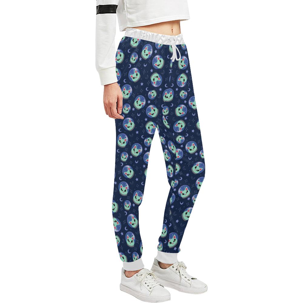 Alien Cat Unisex Casual Sweatpants (Model L11)-JTAMIGO.COM