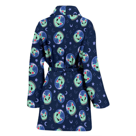 Alien Cat Women Bath Robe-JTAMIGO.COM