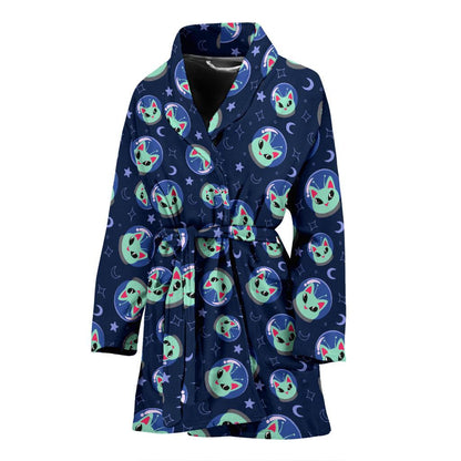 Alien Cat Women Bath Robe-JTAMIGO.COM