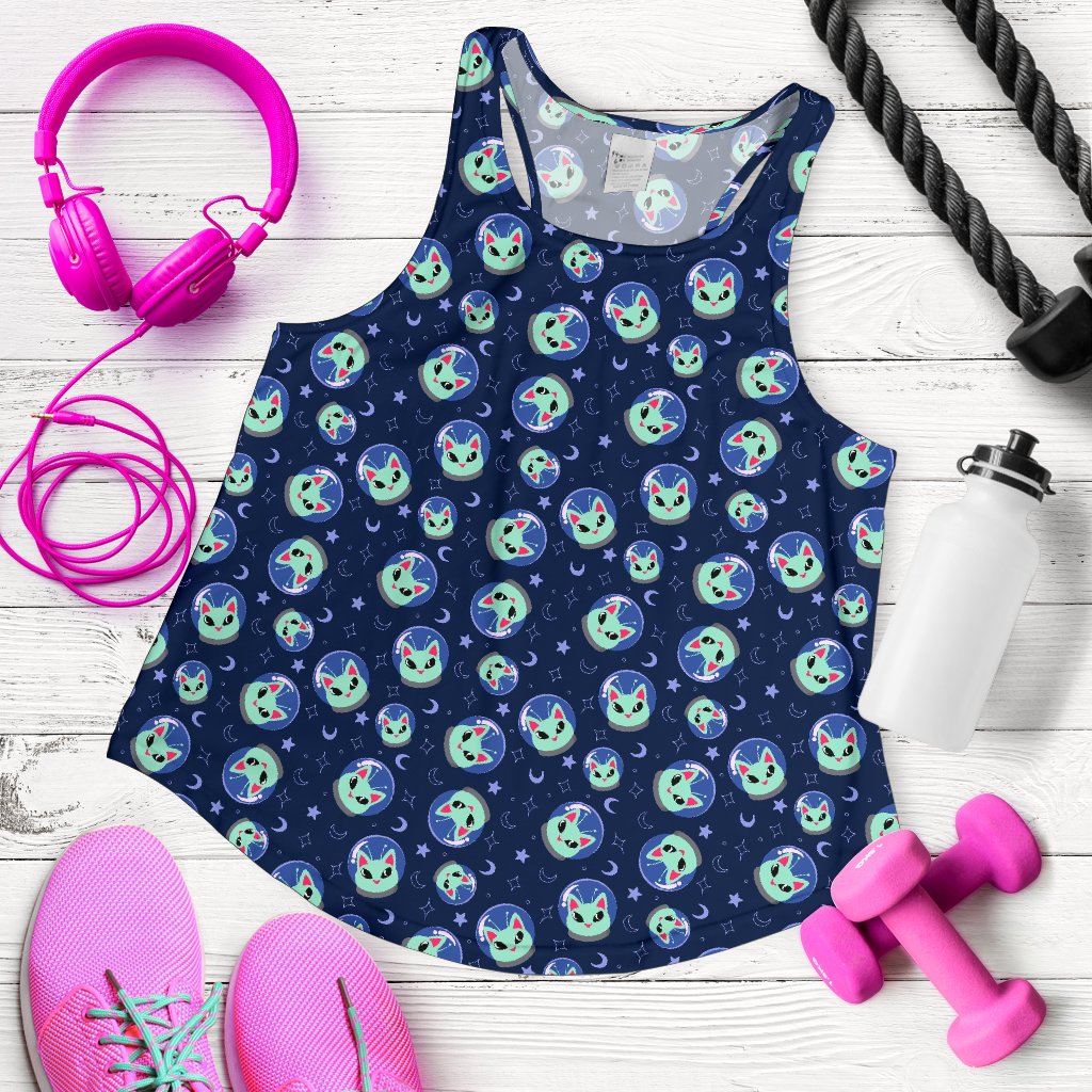 Alien Cat Women Racerback Tank Top