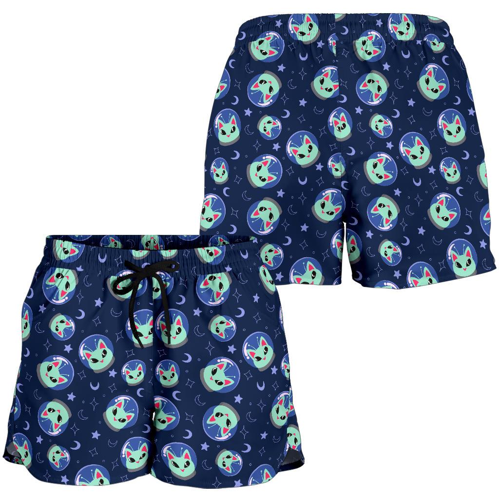 Alien Cat Women Shorts-JTAMIGO.COM