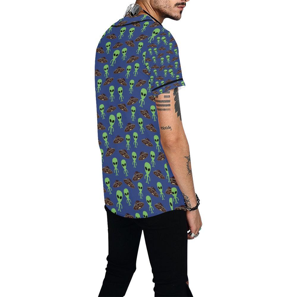 Alien Green UFO Pattern Baseball Jersey-JTAMIGO.COM